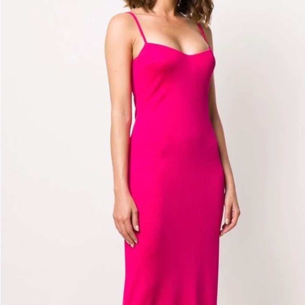 Ralph Lauren Pink hibiscus Barbie spaghetti strap summer midi slip dress nwt